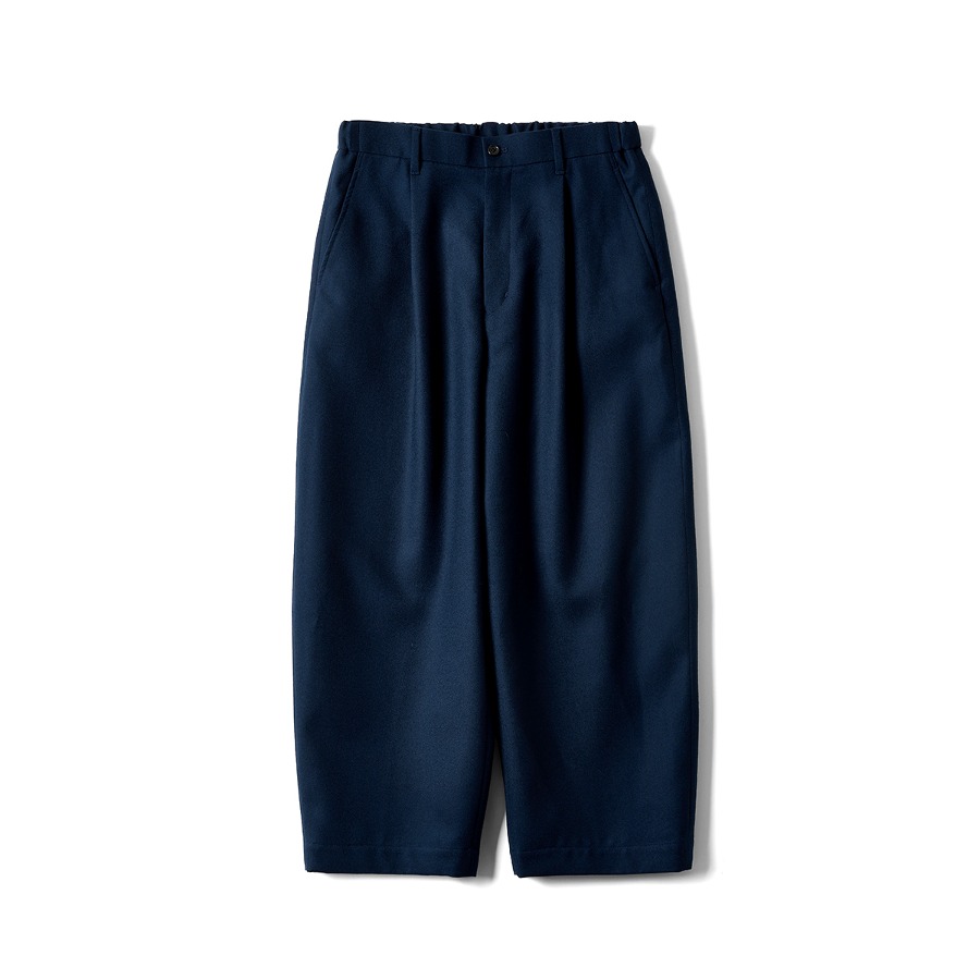 HARD FLANNEL WIDE TAPERED TROUSERS (NAVY)
