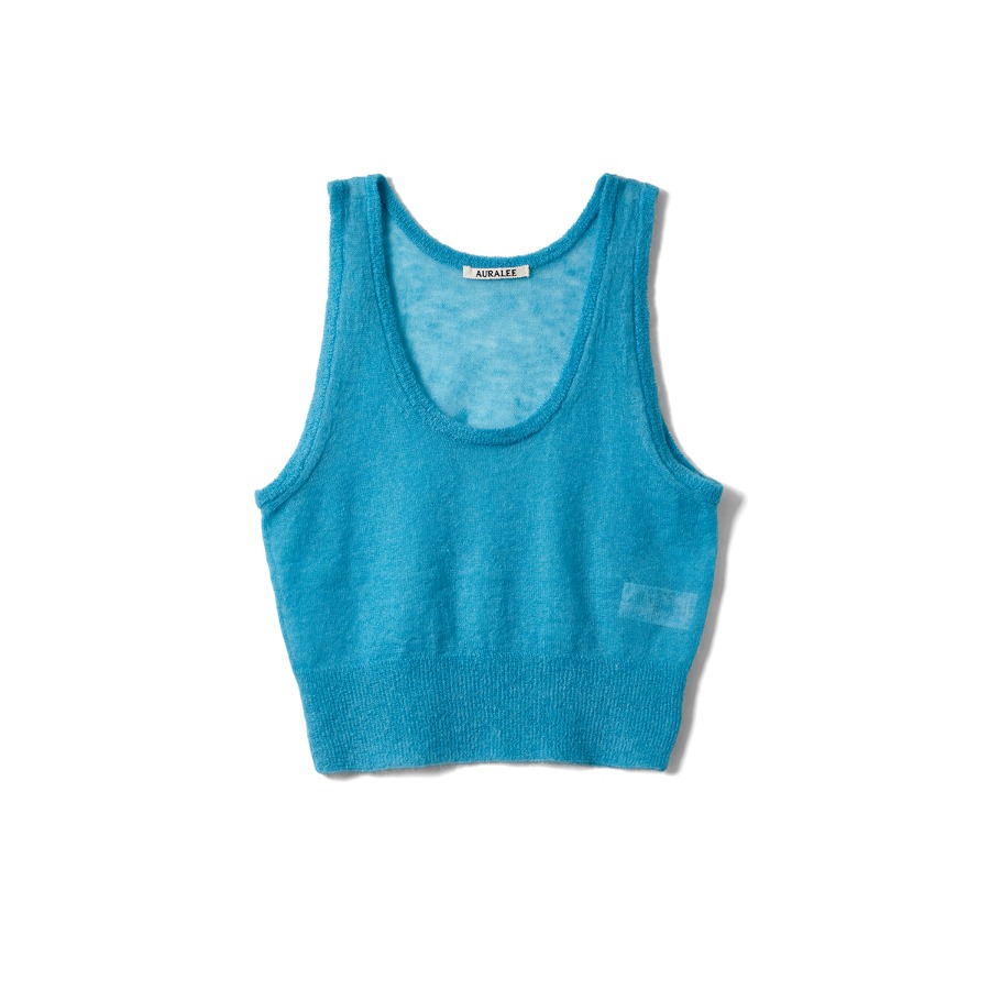 KID MOHAIR SHEER KNIT TANK (TURQUOISE BLUE)