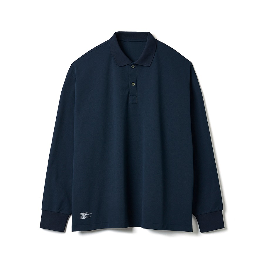 DRY PIQUE JERSEY L/S POLO (NAVY)