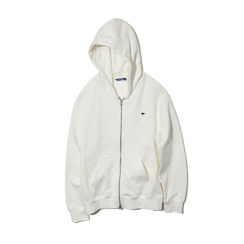 USA COTTON HOODED ZIP UP (OFF WHITE)