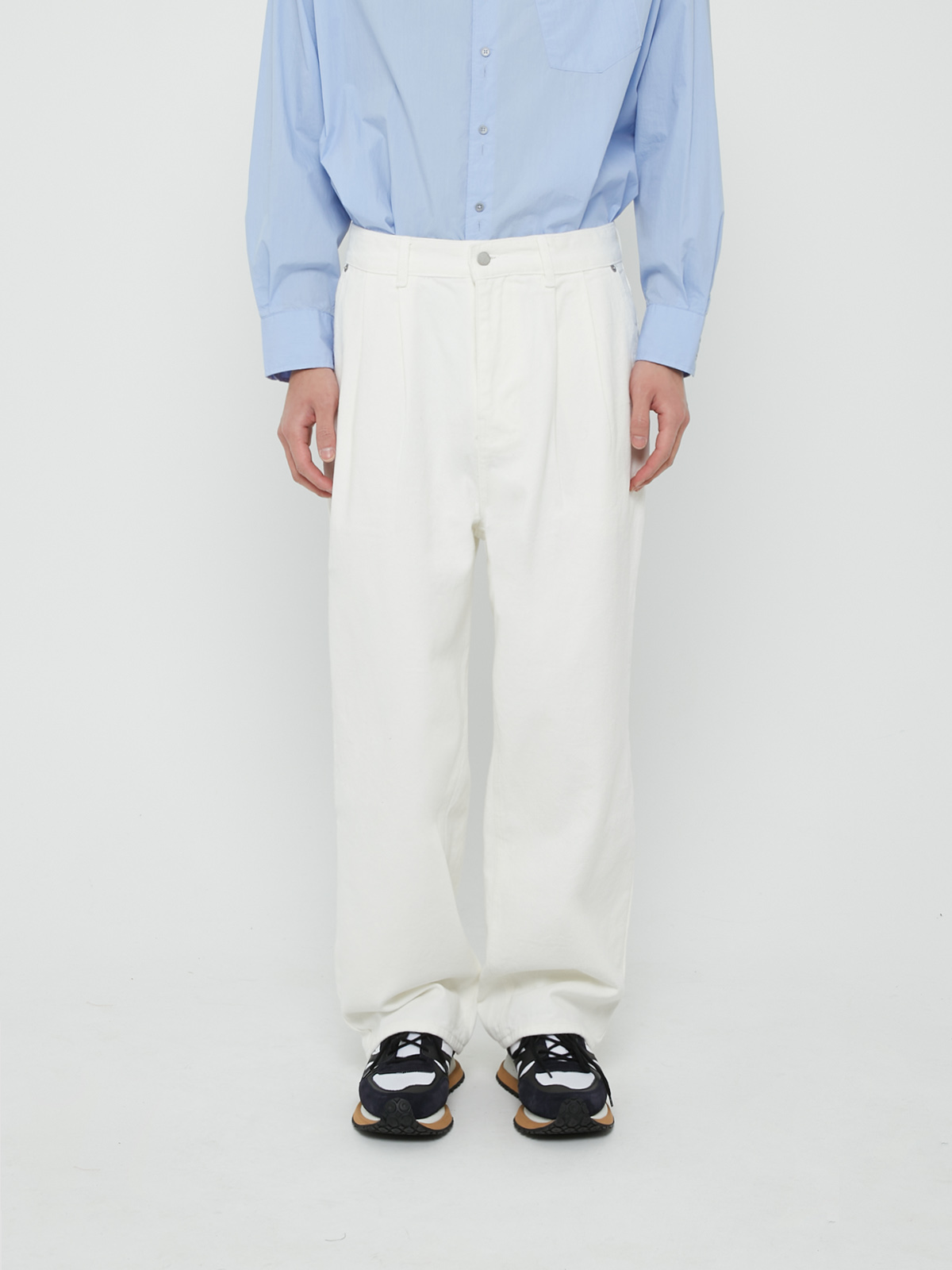 2-TUCK WIDE TWILL PANTS (OFF WHITE)