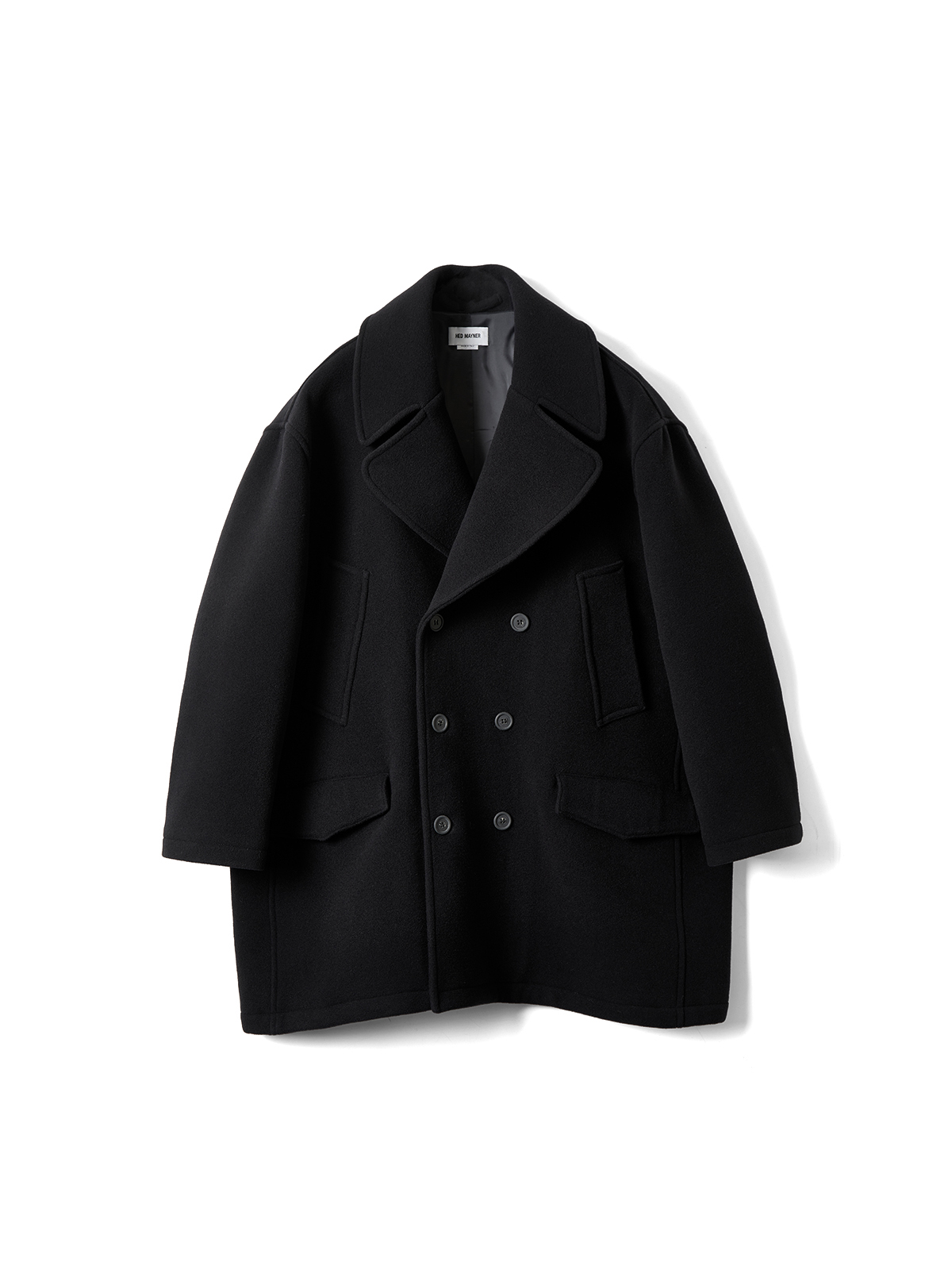 DOUBLE BREASTED PEACOAT (DARK BLUE)