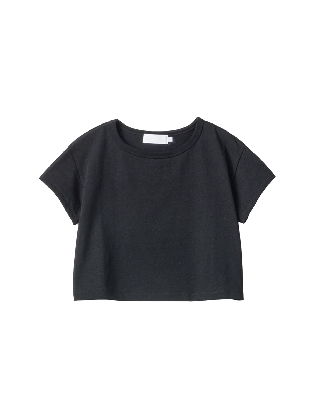 RECYCLED COTTON JERSEY COMPACT TEE (BLACK)